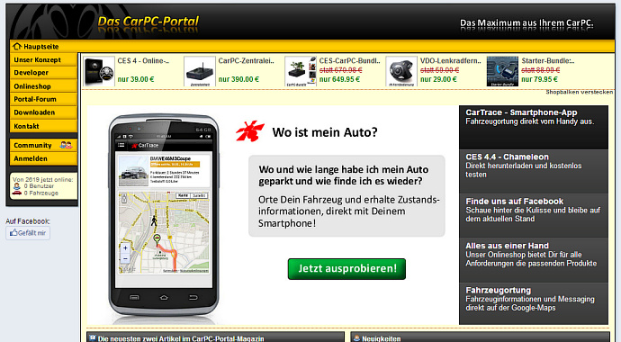 Website 'CarPC-Portal'